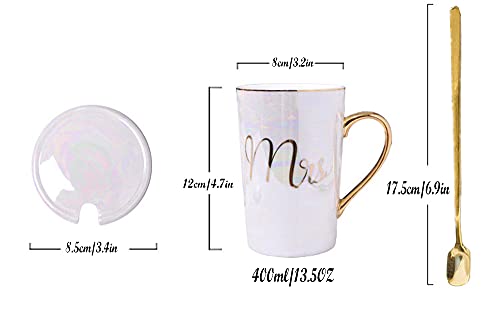 Clapoyis Mr. and Mrs. Ceramic Coffee Mugs, Gifts for Couple Parents Granparents, Bridal Shower Engagement Gift, Newlywed Porcelain Pair Tea Cups Set with Gift Box 13.5oz./400mL | The Storepaperoomates Retail Market - Fast Affordable Shopping