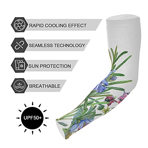 xigua Wildflowers & Bees Arm Sleeves UV Sun Protection Sleeves Cooling Sleeves Ice Silk Arm Sleeves for Golf Fishing Cycling | The Storepaperoomates Retail Market - Fast Affordable Shopping