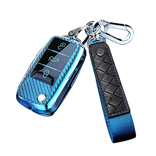 Windowdoor Car Key Fob Cover Key Case TPU Suit For VW Beetle Tiguan Jetta Passat Touran MK1 MK6 Golf GTIRabbitRMK6MK5 Key Cover Fob Case accessories Blue Large | The Storepaperoomates Retail Market - Fast Affordable Shopping