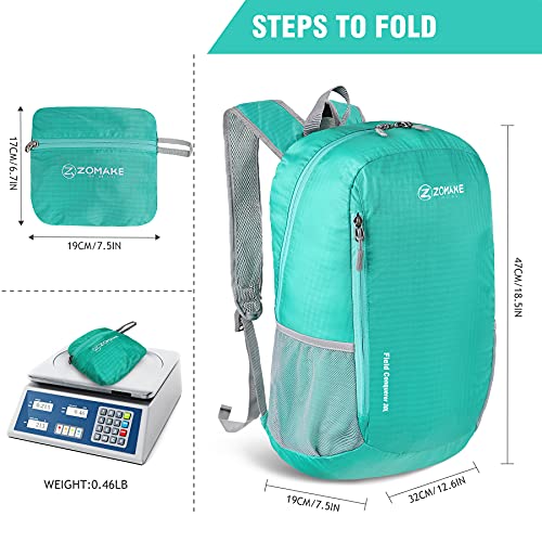 ZOMAKE 30L Lightweight Packable Backpack – Foldable Hiking Backpacks Water Resistant Compact Folding Daypack for Travel(Dark Green) | The Storepaperoomates Retail Market - Fast Affordable Shopping