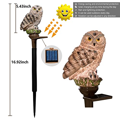 YESHAN Solar Figurine Light, 2 Pack Owl Solar Lights with Stake,Cute Owl Led Lights for Lawn Yard Patio Pathway Decor (Brown)… | The Storepaperoomates Retail Market - Fast Affordable Shopping