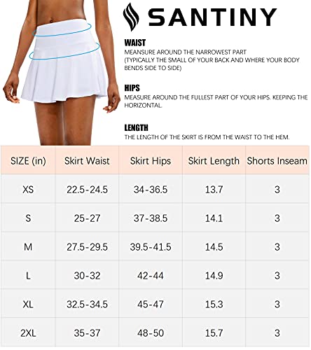 SANTINY Pleated Tennis Skirt for Women with 4 Pockets Women’s High Waisted Athletic Golf Skorts Skirts for Running Casual(Black_M) | The Storepaperoomates Retail Market - Fast Affordable Shopping