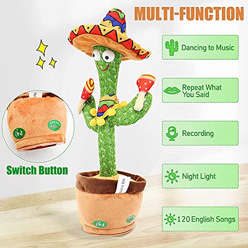 Firecos Dancing Cactus Plushies Toy –Talking, Dancing, Recording, Singing,Repeating What You Say Sunny Cactus Toys 12.6” | The Storepaperoomates Retail Market - Fast Affordable Shopping