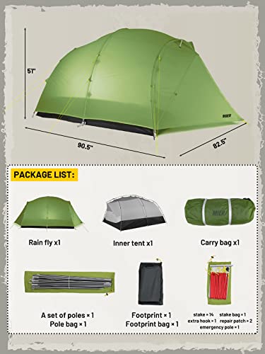 MIER Ultralight Waterproof Backpacking Tent for 4-Person 4 Season, Lightweight Camping Tents Freestanding with Footprint and Aluminum Frame, 2-Door, Easy Setup, Green | The Storepaperoomates Retail Market - Fast Affordable Shopping