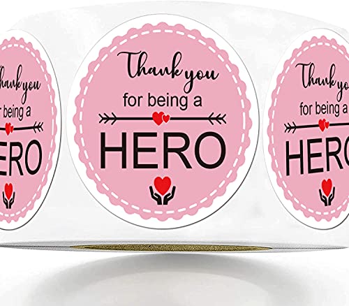 Nurse Week Stickers Healthcare Workers Thank You for Being A Hero Stickers 1.5″ – Nurse Nursing School Essential Workers Gifts CNA Appreciation Themed Thank You Stickers Stickers Envelope Seals 500Pcs