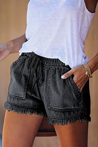 FANJING Women’s Jean Shorts Jean Shorts for Women Plus Size Woman’s Shorts Womens Short Womens Shorts 5 inch Inseam hot Pocket Black XL | The Storepaperoomates Retail Market - Fast Affordable Shopping