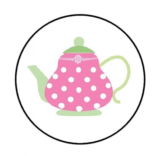Tea Pot Tea Party Envelope Seals Labels Stickers 1.5″ Round (60) | The Storepaperoomates Retail Market - Fast Affordable Shopping