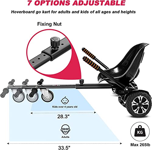 Flytraks K1 Hoverboard Seat Attachment, Hoverboard Attachments Compatible with 6.5″ 8″ 10″ Hoverboards Two Wheel Self Balancing Scooter for Kids & Adults, Adjustable Frame Length | The Storepaperoomates Retail Market - Fast Affordable Shopping