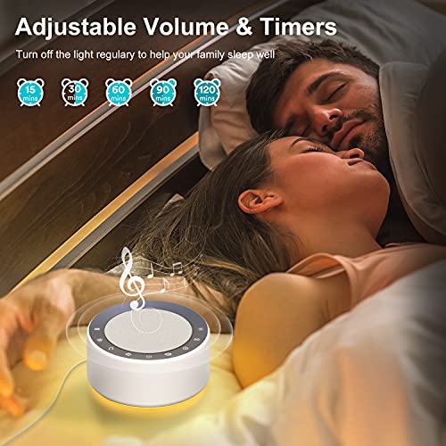YTE White Noise Machine with 30 High Fidelity Soundtracks, 7 Colors Night Lights, Full Touch Cloth Grille and Buttons, Timer and Memory Features, Plug in, Sound Machine for Baby, Adults | The Storepaperoomates Retail Market - Fast Affordable Shopping
