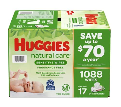 Huggies Sensitive Wipes Fragrance Free, 17 Flip-Top Packs, 64 ct, 1088 Wipes | The Storepaperoomates Retail Market - Fast Affordable Shopping