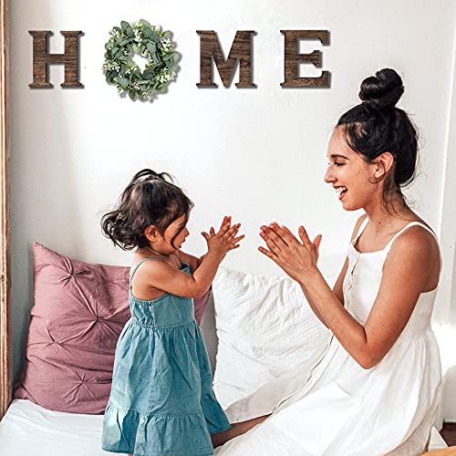 Wooden Home Sign with Wreath Wood Home Hanging Letters for Home Wood Home Sign with Artificial Eucalyptus for O Home Letters with Wreath Rustic Wall Hanging Decor for Living Room House Gift SierTing | The Storepaperoomates Retail Market - Fast Affordable Shopping