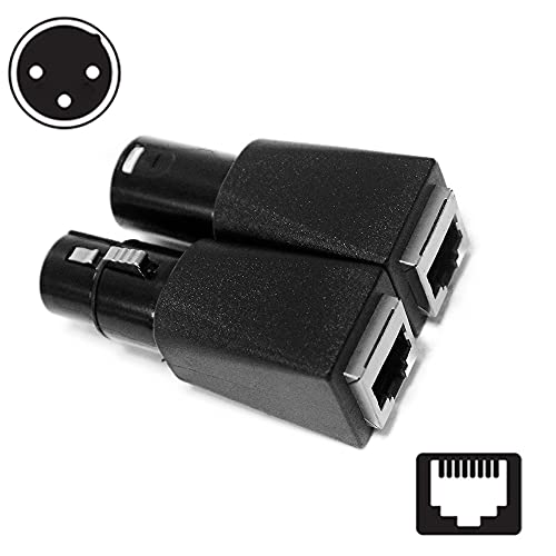 Toronce DMX to RJ45 Connector RJ45 Ethernet to 3 Pin XLR DMX Female & Male Adapter Sets （3PIN_1Pair） | The Storepaperoomates Retail Market - Fast Affordable Shopping
