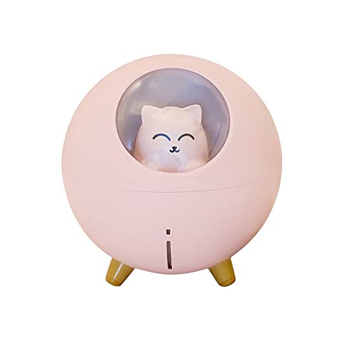 Kinges Cat Mini Ultrasonic Air Humidifier Decorative USB Portable, Lighting, Office, Room, Living room, Sage color (Pink) | The Storepaperoomates Retail Market - Fast Affordable Shopping
