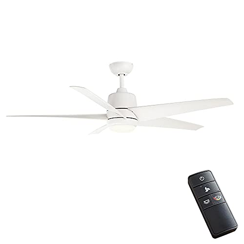 Mena 54 in. White Color Changing Integrated LED Indoor/Outdoor Matte White Ceiling Fan with Light Kit and Remote Control | The Storepaperoomates Retail Market - Fast Affordable Shopping