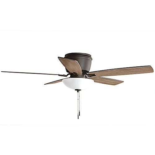 Hampton Bay Melrose 52 in. Indoor LED Hugger Bronze Dry Rated Ceiling Fan with Light Kit and 5 Reversible Blades, 52101 | The Storepaperoomates Retail Market - Fast Affordable Shopping