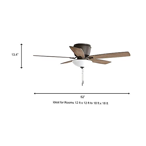 Hampton Bay Melrose 52 in. Indoor LED Hugger Bronze Dry Rated Ceiling Fan with Light Kit and 5 Reversible Blades, 52101 | The Storepaperoomates Retail Market - Fast Affordable Shopping