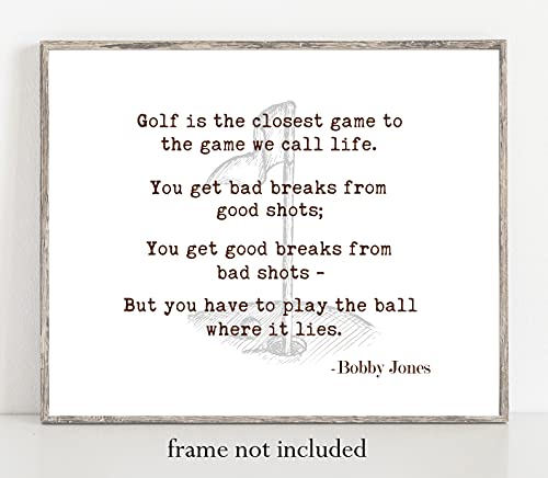 Golf Quote No.11 by Bobby Jones Wall Art Print – 11×14 UNFRAMED Vintage-Look Decor. Makes a Great Golfing Gift for Men & Women. | The Storepaperoomates Retail Market - Fast Affordable Shopping