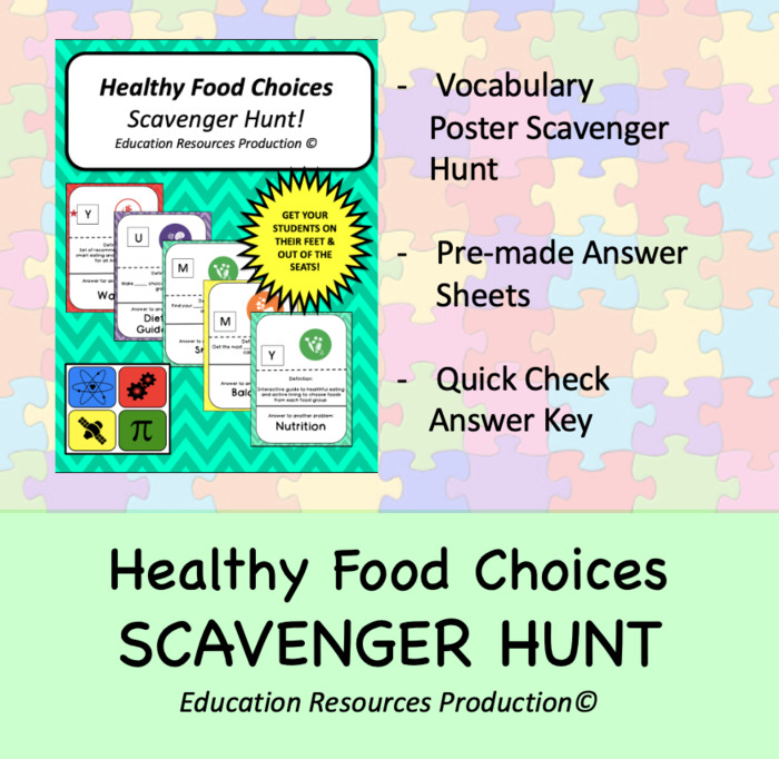 Healthy Food Guidelines Scavenger Hunt | The Storepaperoomates Retail Market - Fast Affordable Shopping