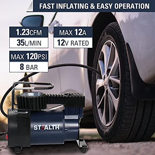 Stealth Air Compressor Tire Inflator Portable 12V DC Auto Digital Tire Pump ,120PSI Air Pump for Car Tires for Cars, Trucks, Motorcycles and Other Inflatables ST-IN210DC Small | The Storepaperoomates Retail Market - Fast Affordable Shopping