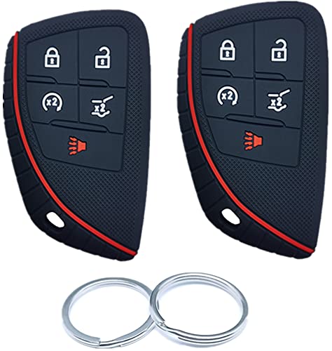 RUNZUIE 2Pcs 5 Buttons Silicone Smart Remote Key Fob Cover Compatible with 2021 2020 Chevy Chevrolet Suburban Tahoe 2020 Chevy Corvette Black | The Storepaperoomates Retail Market - Fast Affordable Shopping