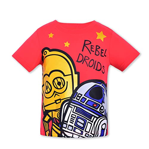 STAR WARS Boys’ 4 Pack T-Shirt for Toddler and Little Kids – Yellow/Green/Black/Red | The Storepaperoomates Retail Market - Fast Affordable Shopping