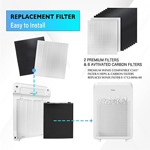 Frequent Filter Winix Compatible C545 Filter S Replacement – Fits Winex C545 Air Purifier – Replaces Part Number 1712-0096-00 – Includes 2 True H13 Grade & 8 Activated Carbon Filters – Smoke & Odor | The Storepaperoomates Retail Market - Fast Affordable Shopping