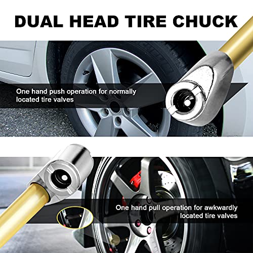 2 Way Connection Heavy Duty Air Chuck Set-1/4 Inch Female NPT Closed Ball tire Chuck, Dual Head Air Chuck and Standard Male Quick Plug, Tire Air Fill Kit for Tire Inflator Gauge and Air Compressor | The Storepaperoomates Retail Market - Fast Affordable Shopping