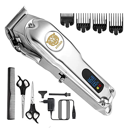 FITIGER Hair Clipper Self Sharpening Stainless Blade Durable with LCD Display Barber Kit Mens Grooming Kit | The Storepaperoomates Retail Market - Fast Affordable Shopping
