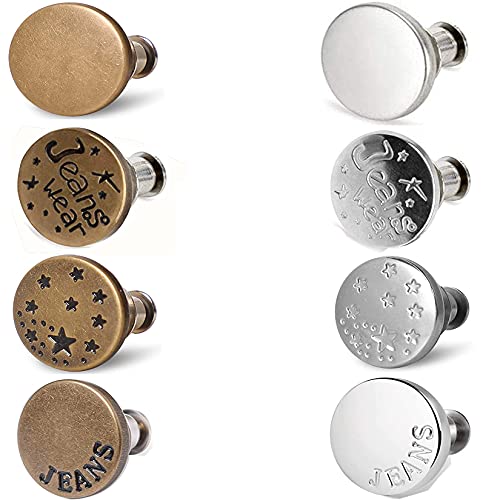SZOINZL 8PCS Jean Buttons No Sew Instant Buttons for Jeans 17mm Detachable Reusable Replacement Jean Button Pins for Jeans,Jackets, Hats, Suits, Pants, Bags, Multicolored | The Storepaperoomates Retail Market - Fast Affordable Shopping