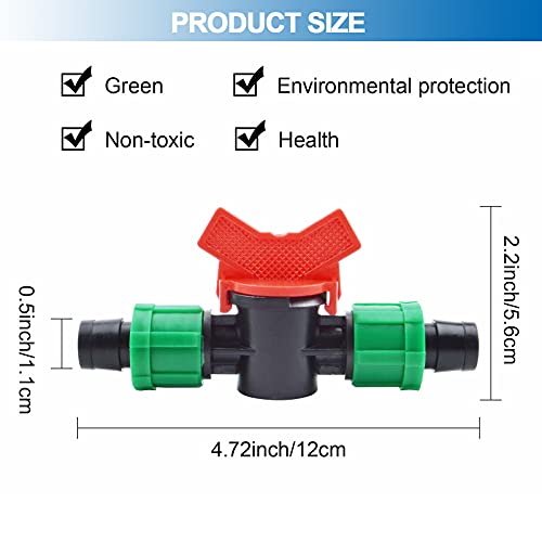 6Pcs Drip Irrigation Shut Off Valve, 1/2 Inch Drip Tape Irrigation Tubing Coupling Valve, Universal Adapter Drip Tubing Connector Barbed Locking Fitting Fits 16mm Drip Tape Tubing Sprinkler System | The Storepaperoomates Retail Market - Fast Affordable Shopping