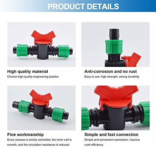 6Pcs Drip Irrigation Shut Off Valve, 1/2 Inch Drip Tape Irrigation Tubing Coupling Valve, Universal Adapter Drip Tubing Connector Barbed Locking Fitting Fits 16mm Drip Tape Tubing Sprinkler System | The Storepaperoomates Retail Market - Fast Affordable Shopping