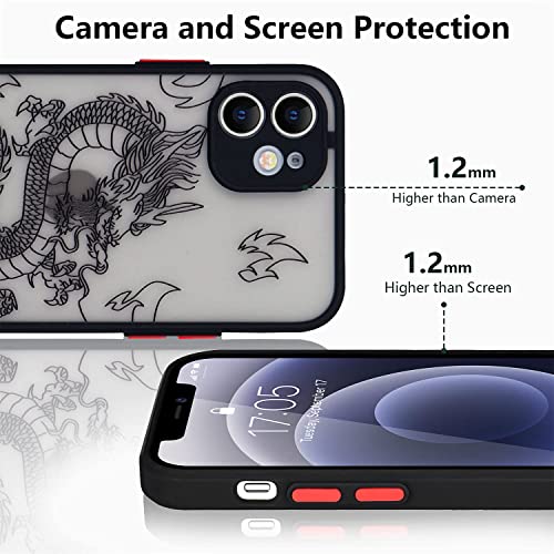 Urarssa Compatible with iPhone 12 Case Fashion Cool Dragon Animal 3D Pattern Design Frosted PC Back Soft TPU Bumper Shockproof Protective Case Cover for iPhone 12 6.1 inch, Black | The Storepaperoomates Retail Market - Fast Affordable Shopping