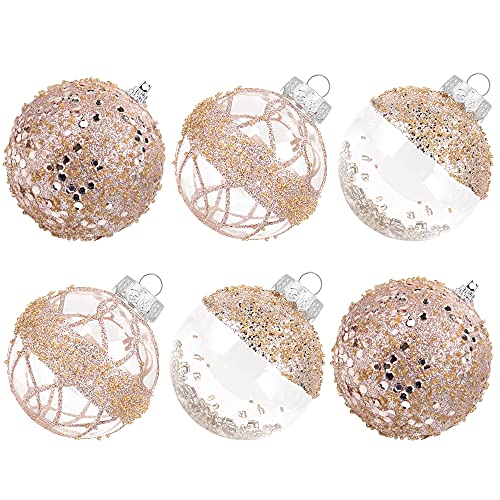 ISULIFE Christmas Ball Ornaments 80mm/3.15″ Shatterproof Clear Large Plastic Christmas Tree Decoration, Delicate Hanging Ornaments for Xmas Party, Wedding, Holiday and Home Décor(6ct,Rosegold) | The Storepaperoomates Retail Market - Fast Affordable Shopping