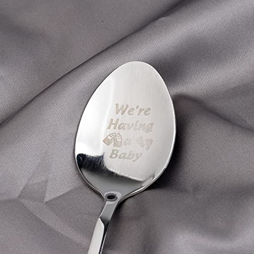 KEYCHIN Pregnancy Quotes Gift Pregnancy Reveal Spoon Announcement Husband Gift You’re Going To Be A Daddy Engraved Stainless Steel Spoon for New Dad (Having a Baby spoon) | The Storepaperoomates Retail Market - Fast Affordable Shopping