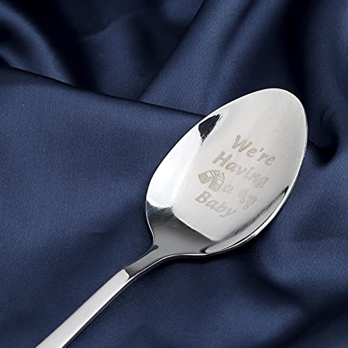 KEYCHIN Pregnancy Quotes Gift Pregnancy Reveal Spoon Announcement Husband Gift You’re Going To Be A Daddy Engraved Stainless Steel Spoon for New Dad (Having a Baby spoon) | The Storepaperoomates Retail Market - Fast Affordable Shopping