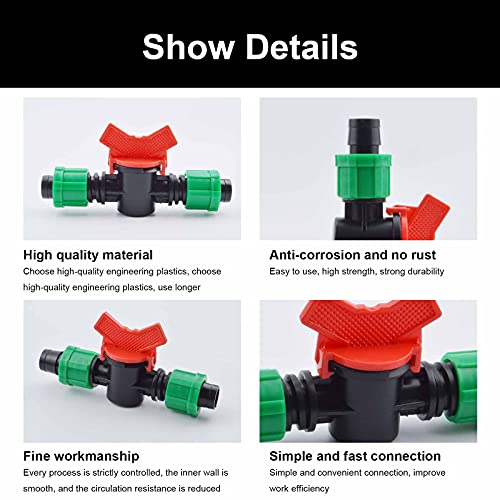 6 Pcs Drip Irrigation Shut Off Valve, 1/2 Inch Drip Irrigation Tubing Parts Coupling Valve, Compatible with 16, 17mm Drip Sprinkler System for Home, Garden and Aquarium Drip Irrigation (Blue, Red) | The Storepaperoomates Retail Market - Fast Affordable Shopping