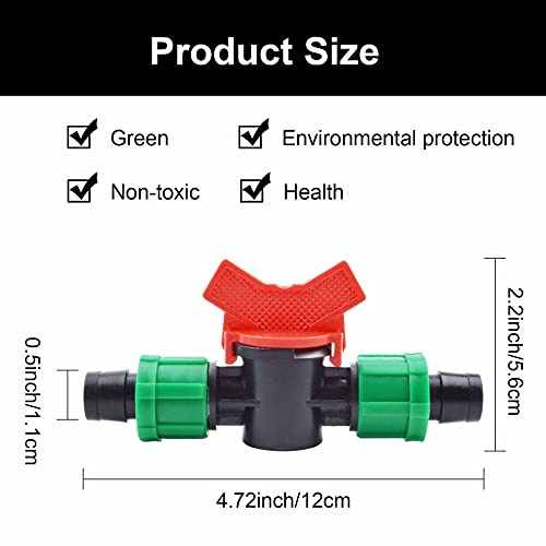 6 Pcs Drip Irrigation Shut Off Valve, 1/2 Inch Drip Irrigation Tubing Parts Coupling Valve, Compatible with 16, 17mm Drip Sprinkler System for Home, Garden and Aquarium Drip Irrigation (Blue, Red) | The Storepaperoomates Retail Market - Fast Affordable Shopping