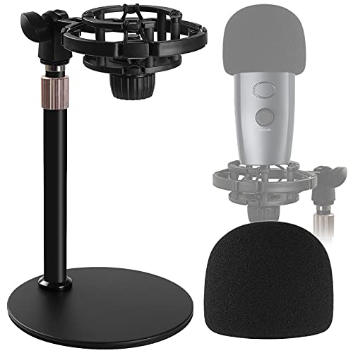 Yeti Nano Desktop Microphone Stand with Shock Mount and Foam Windscreen, Adjustable Mic Stand Desk with Wind Cover Shockmount Reduces Vibration Noise Table Holder for Blue Yeti Nano Mic Frgyee | The Storepaperoomates Retail Market - Fast Affordable Shopping