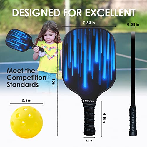 MOULL Pickleball Paddles,Graphite Pickleball Paddle Set of 2 Pickleball Racquet,4 Pickleball Balls,1 Bag,2 Cooling Towels,Premium Graphite Craft Rackets Honeycomb Core. | The Storepaperoomates Retail Market - Fast Affordable Shopping