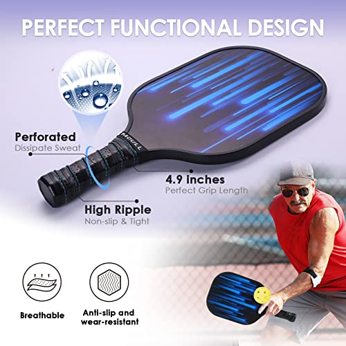 MOULL Pickleball Paddles,Graphite Pickleball Paddle Set of 2 Pickleball Racquet,4 Pickleball Balls,1 Bag,2 Cooling Towels,Premium Graphite Craft Rackets Honeycomb Core. | The Storepaperoomates Retail Market - Fast Affordable Shopping