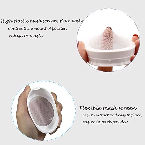 Powder Puff, Loose Powder Container, Body powder Container, Reusable Plastic Empty Powder Case DIY Makeup Powder Box Dispenser with Elasticated Net Sifter for Face Powder, Body Powder, Loose Powder | The Storepaperoomates Retail Market - Fast Affordable Shopping