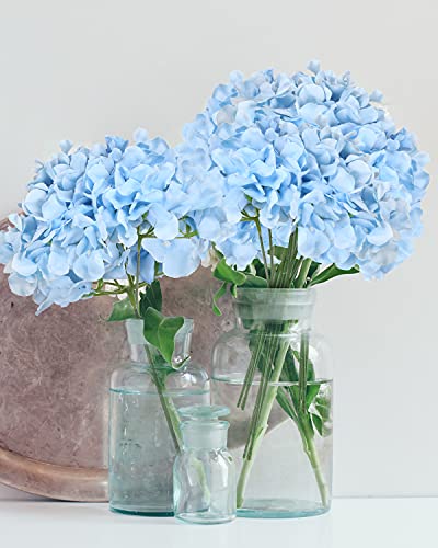 Auihiay 18 Pieces Hydrangea Artificial Flowers Silk Hydrangea Flowers Heads with Stems for Home, Garden, Wedding, Baby Shower, Party Decorations (Blue) | The Storepaperoomates Retail Market - Fast Affordable Shopping