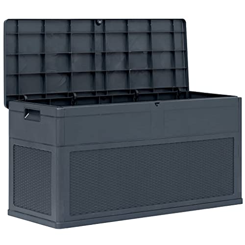 NusGear Garden Storage Box 84.5 gal Anthracite for Patio Garden Furniture, Outdoor Cushion Storage, Pool Accessories, and Toys | The Storepaperoomates Retail Market - Fast Affordable Shopping