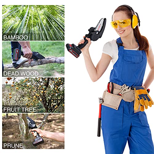 Mini Chainsaw Cordless, FAMICCI 4-Inch Battery Chainsaw, Small Electric saw, Rechargeable Portable one-Hand Power Chain Saws For Tree Trimming/Wood Cutting/Branch Pruning (24v 2 Batteries + 3 Chains) | The Storepaperoomates Retail Market - Fast Affordable Shopping