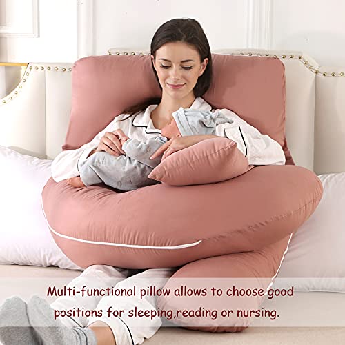 HINAPRAM Pregnancy Pillows for Sleeping Detachable U Shaped Full Body Pillow Maternity Pillows for Sleeping 55 inches Pregnancy Body Pillow with Cotton Cover(Pink) | The Storepaperoomates Retail Market - Fast Affordable Shopping