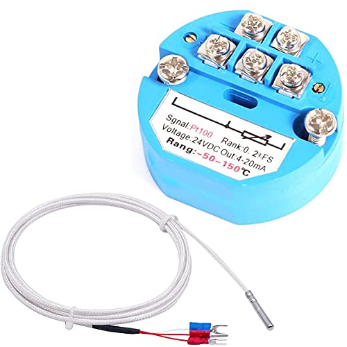 DKARDU RTD PT100 SBW Temperature Sensor / -50~150 Celsius Temperature Sensor Module Temperature Transmitter Isolated Detector Module 4-20MA with Stainless Steel Probe | The Storepaperoomates Retail Market - Fast Affordable Shopping