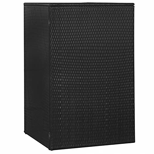 Tidyard Single Wheelie Bin Shed Black Poly Rattan Storage Shed with Lockable Door and Lid for Garden, Backyard, Lawn, Outdoor Furniture 29.9 x 30.7 x 47.2 Inches | The Storepaperoomates Retail Market - Fast Affordable Shopping