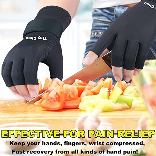 2 Pairs Pack Compression Gloves for Women Men, Copper Arthritis Gloves for Hand Pain Relief, Carpal Tunnel Wrist Support, Rheumatoid, Joint Swelling,Fingerless for Computer Typing(Small/Medium) | The Storepaperoomates Retail Market - Fast Affordable Shopping