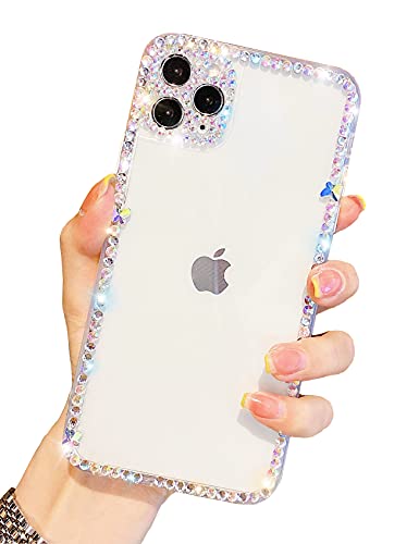 BANAILOA Sparkle Cute iPhone 11 Pro Max Case Glitter,Luxury Bling Diamond Rhinestone Case Girly Clear Crystal Protective DIY Case for Women Comaptible with iPhone 11 Pro Max – 6.5 inch