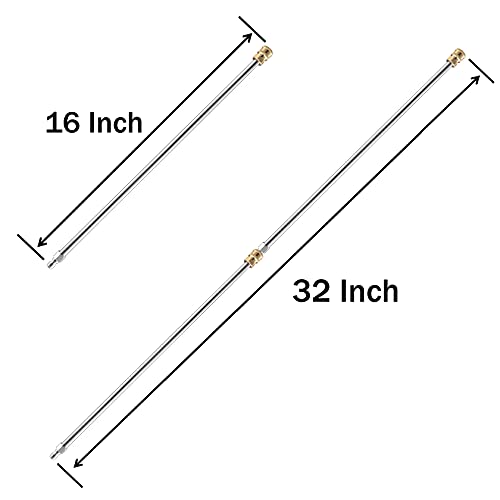 Raincovo Pressure Washer Extension Wand, Power Washer Wand 16 Inch, Stainless Steel, 1/4 Inch Quick Connect, 2 Pack | The Storepaperoomates Retail Market - Fast Affordable Shopping